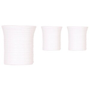 Keramický kvetináč Furrow biely pr. 9 x 10 cm