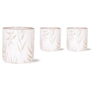 Keramický kvetináč Leaf bielozelený pr. 9 x 10 cm