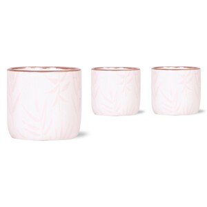 Keramický kvetináč Leaf bieloružový pr. 6 x 5 cm