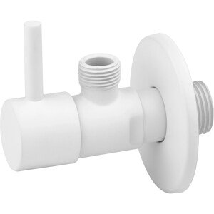 baliv Dizajnový rohový ventil EV-3440 s páčkou, matná biela, 1/2" x 3/8"