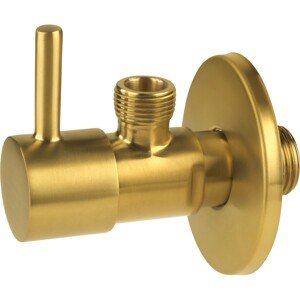 baliv Dizajnový rohový ventil EV-3460 s páčkou, matná zlatá, 1/2" x 3/8"