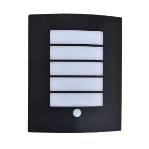 Lutec Vonkajšie nástenné svietidlo SLIM so senz.ohybu, IP44, tm.sivá, 23 x 30 cm