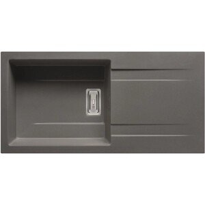 Pyramis Granitový drez s odkvapkávačom Kartesio 1B 1D Plus, iron grey, 100x50 cm