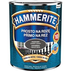 Hammerite Priamo na hrdzu farba na železné kovy kováčska tmavo sivá 0,7 l