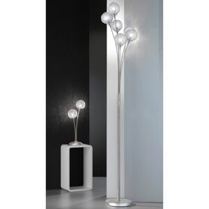 Paul Neuhaus Halogénová stojaca lampa Womble, 6x28W, oceľová, 38 x 34 x 182 cm