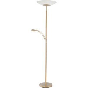 Paul Neuhaus Stojaca LED lampa Alfred s čítacím ram., 3900lm, mosadz, 43x181 cm