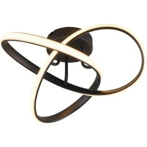 Reality Stropné LED svietidlo Meo, 15W, 3000K, 1800lm, matná čierna, pr. 40 cm