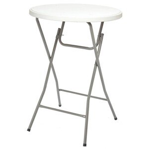 Westside Skladací barový stôl, oceľ/plast, biela, pr. 80 x 110 cm