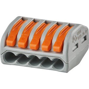 Wago Páčková spojovacia svorka 222, 5 vodičov, max. 4 mm2, 40 ks