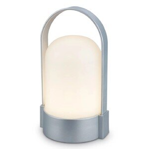 BRILO Aku nabíjacia stolná lampa Asa chrómová matná 1W 50lm 3000K pr. 85 x 155mm