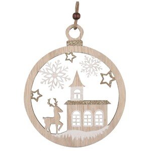 Anděl Přerov Drevená dekorácia na zavesenie 12 cm