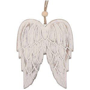 Anděl Přerov Drevené krídla s patinou na zavesenie béžová 15,5 cm