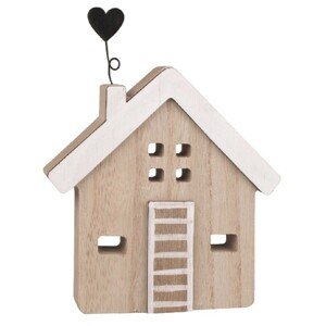 Anděl Přerov Dekorácia domček so srdcom drevený na postavenie, 13 x 15 x 2 cm