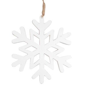 Drevená snehová vločka na zavesenie 15 cm
