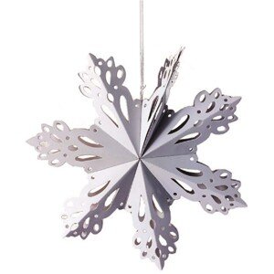 Anděl Přerov Vločka papierová na zavesenie biela, 25 cm