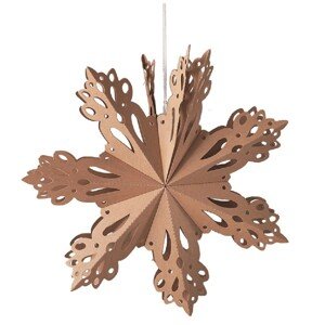 Anděl Přerov Vločka papierová na zavesenie béžová, 25 cm