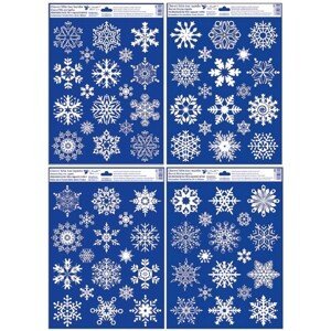 Okenné fólie vločky so snehovým efektom, rôzne druhy, 1 ks, 30 x 42 cm