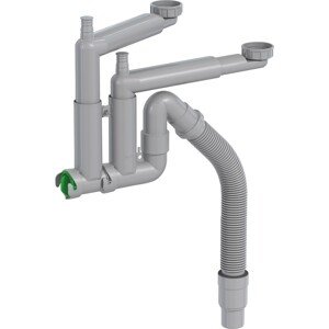 Prevex Drezový sifón Smartloc pre 2 vaničky, 1 1/2", pr. 40/50 mm