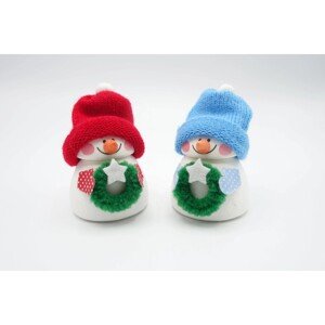 BD-Tova Figúrka snehuliak s venčekom, rôzne farby, 1 ks, 8 cm