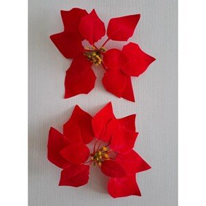 EverGreen Vianočná dekorácia umelá vetvička poinsetie červená 32 cm, 1 ks