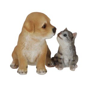 Sunny Garden Dekoratívna figúrka mačiatko a šteňa 16 cm