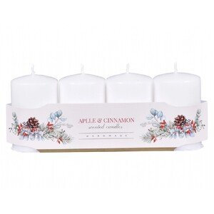 Nohel Garden Sviečka adventná VALEC vonná matná biela, pr. 6 x 10 cm, 4 ks