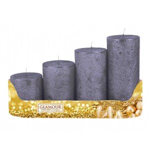 Nohel Garden Adventné sviečky stupňovité rustikálne metalické antracitové 4 ks