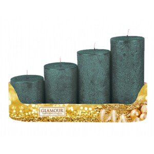 Nohel Garden Adventné sviečky stupňovité rustikálne metalické zelené 4 ks