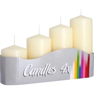 Adventné sviečky stupňovité matné béžové 5 x 7/9/11/13 cm, 4ks