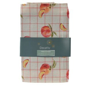 Decoris Behúň na stôl s motívmi broskýň, 32 x 140 cm