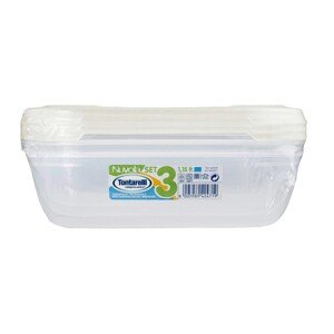 Tontarelli Dóza na potraviny NUVOLA Rectangular Set biela 3x1,15 l