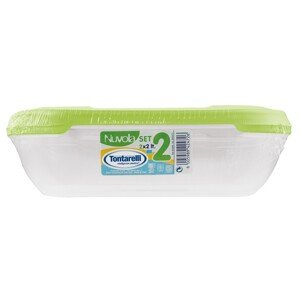 Tontarelli Dóza na potraviny NUVOLA Rectangular Set limetková zelená 2x2 l
