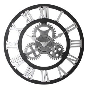 SPLENDID Nástenné hodiny NERO2, čierna/strieborná, pr. 58 x 4 cm