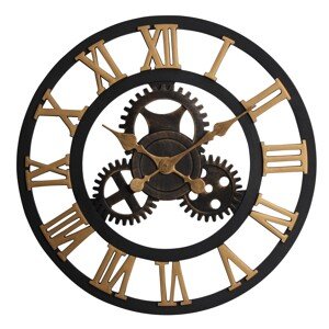 SPLENDID Nástenné hodiny NERO2, čierna/zlatá, pr. 58 x 4 cm