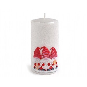 Artman Candles Vianočná sviečka ŠKRIATKOVIA valec biela pr. 7 x 14 cm