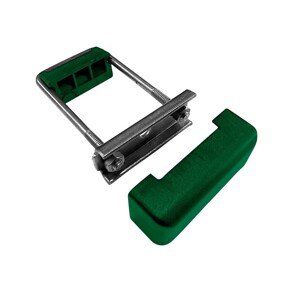 PILECKÝ Príchytka panelu PRO na obdĺžnikový stĺpik, nerez+PVC, zelená, 60 x 40mm