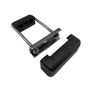 PILECKÝ Príchytka panelu PRO na obdĺžnikový stĺpik, nerez+PVC, čierna, 60 x 40mm