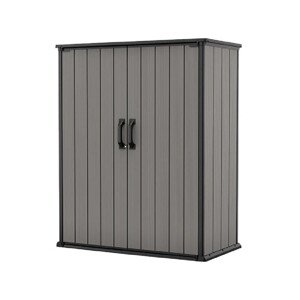 KETER Záhradná skriňa Premier Tall, sivá, 140 x 76,9 x 170 cm