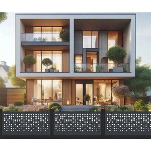 MEGACORP Dizajnové plotové pole KOSTIČKY NÁHODNÉ hliník 1900 x 400 mm