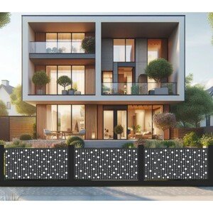 MEGACORP Dizajnové plotové pole KORÁLKY pozinkovaná oceľ 1900 x 900 mm