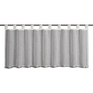 Sehlbach Vitrážová záclona s pútkami, Shiny Border, biela, 135 x 45 cm