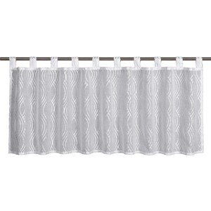 Sehlbach Vitrážová záclona s pútkami, Silver Waves, biela, 135 x 45 cm
