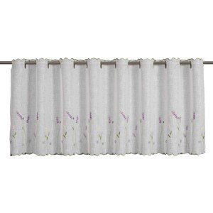 Sehlbach Vitrážová záclona s priechodom, levanduľová lúka, fialová, 135 x 45 cm