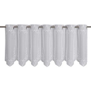 Sehlbach Vitrážová záclona s priechodom, vyšívané ozdoby, biela, 135 x 45 cm