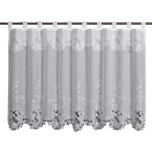 Sehlbach Vitrážová záclona s pútkami, kytica ruží, biela, 135 x 75 cm