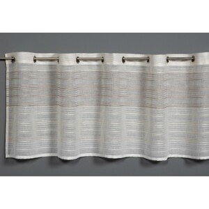 Sehlbach Vitrážová záclona s otvormi, tkané pruhy, béžová, 140 x 45 cm