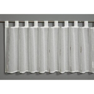 Bennetti Vitrážová záclona s pútkami, pruhy, striebornosivá 140 x 45 cm