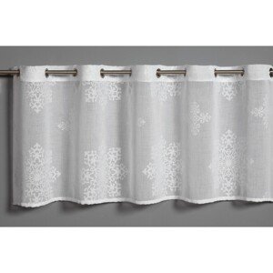 Bennetti Vitrážová záclona s otvormi, ornamenty, biela 135 x 45 cm