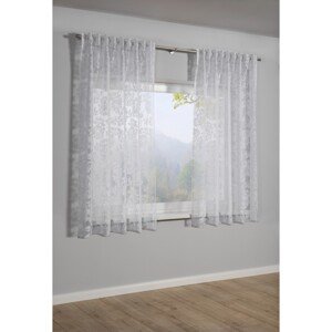 Sehlbach Záclona so skrytými pútkami kvetinový, voálový efekt, biely, 135x175 cm