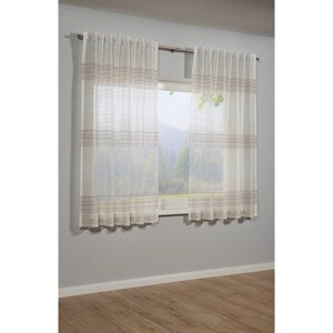 Bennetti Záclona so skrytými pútkami s pruhmi, béžová, 175 x 140 cm